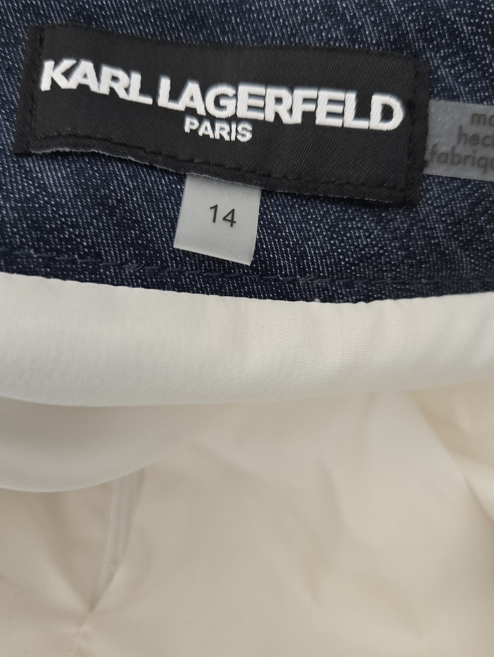 Karl Lagerfeld White Tweed Skirt, Size 14 - Picture 6 of 6